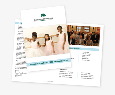 Annual Report design Johns island foundation