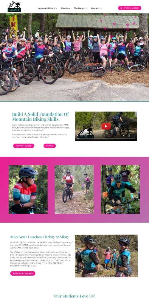 mountain biking website design