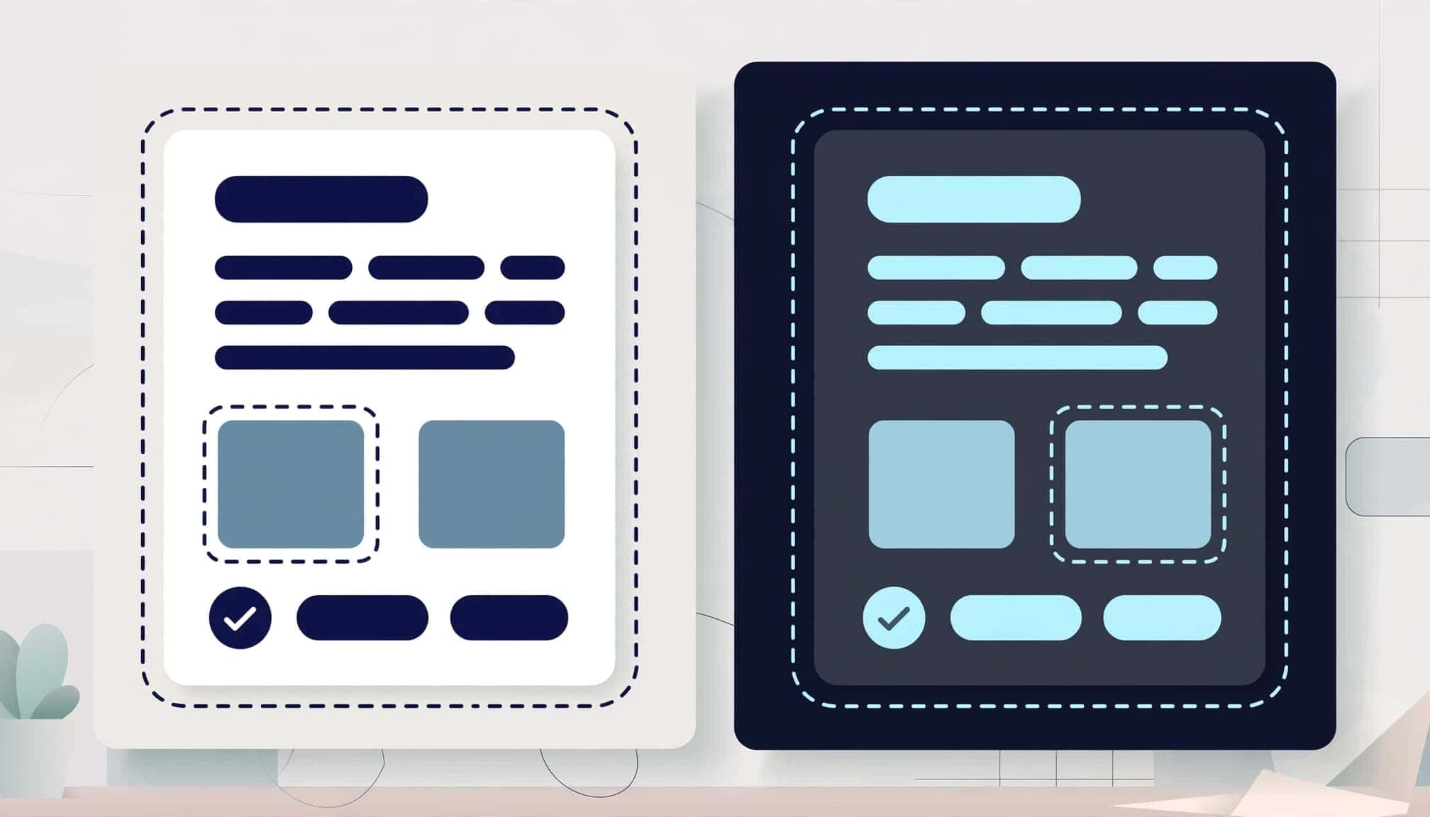 Split interface panels show readable light and dark color combinations with focus outlines.
