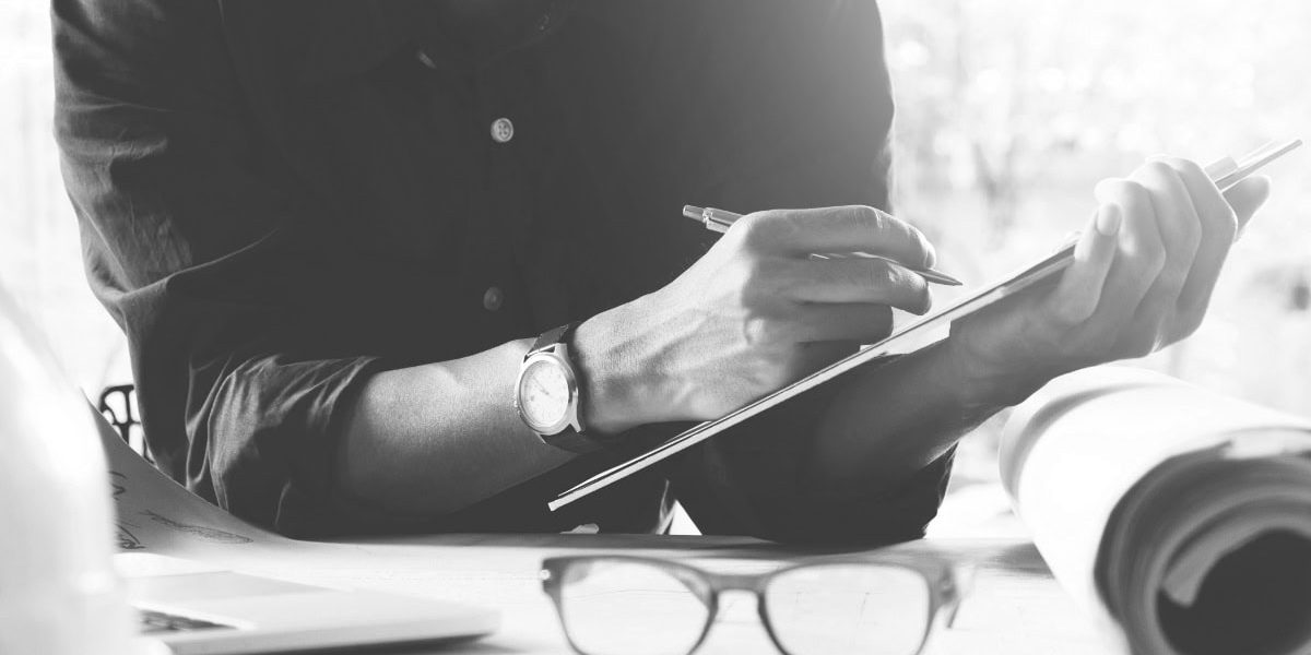 Architect Working On Checklist