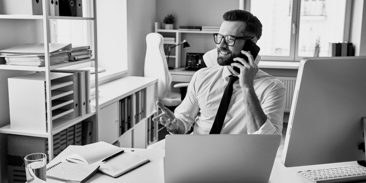 Man On Phone In Offce~2